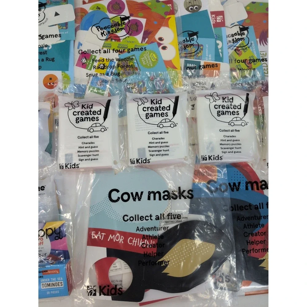 HUGELOT 27🚨ChickfilA Kids Games Cow Mask Puzzles Books SpotIt Evergreen Chatter
